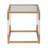 Turrell Metal Gold Side End Accent Table with Clear Glass Top and Acrylic Legs