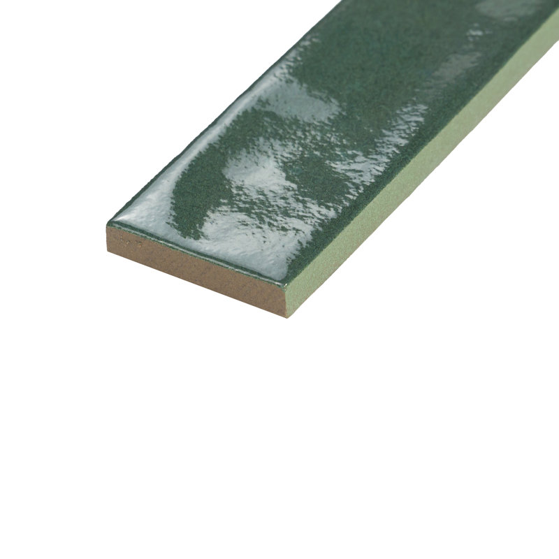 Carreau de porcelaine italien zellige 2 "x 8" Moroccan, Vert émeraude