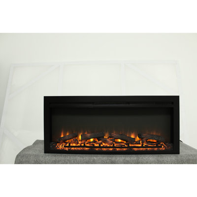 44 Inch Electric Fireplace For Wall Recessed, Remote, Flame, 1400W Heating, 5000 /H, 50000 Hours Led Source Life Recessed Heater 44", Heat, 11 Temperature Settings, Energy Saving