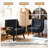 Jaqueze Upholstered Black Faux Leather Tufted Square Arm Accent chair-821207680