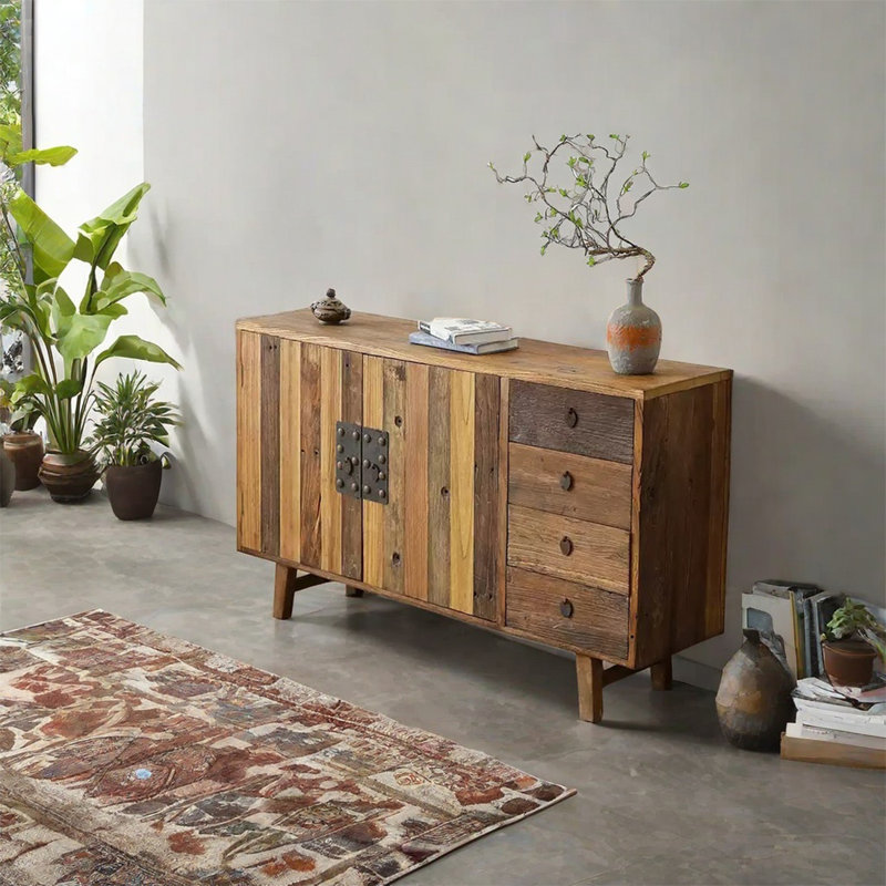 Vintage Elm Sideboard with Spacious Drawers