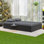 Chaises longues inclinables et réglables en rotin de rotin pour patio ou en osier avec plateaux à tasses pour le jardin ou le patio