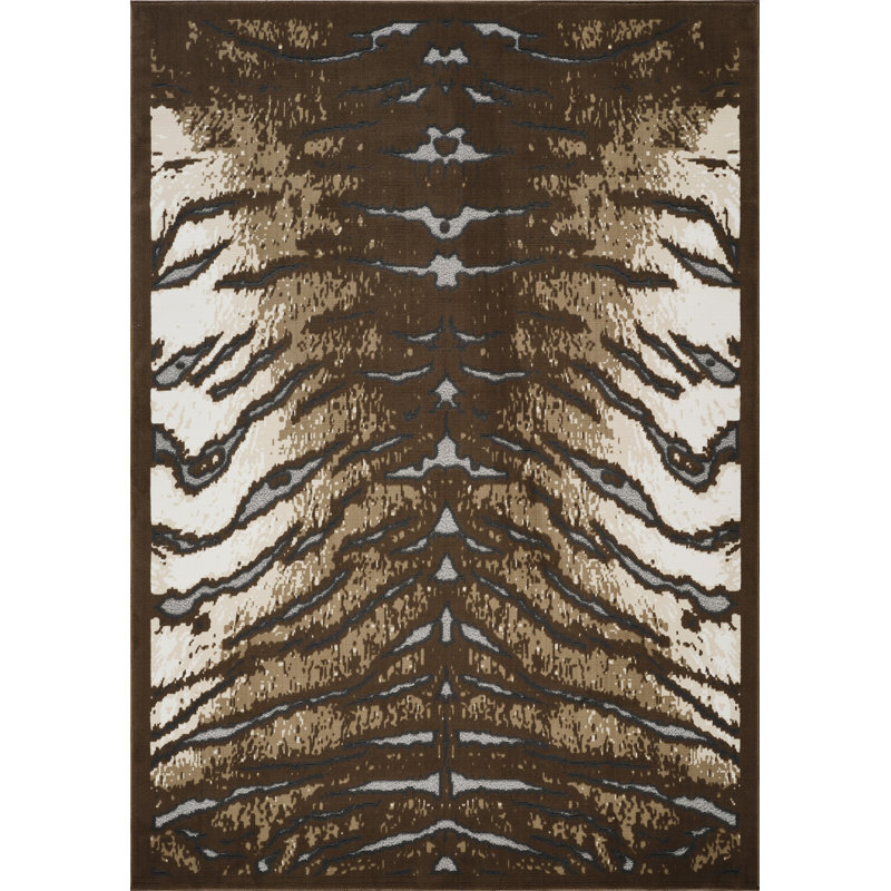 Concise Textured Area Rug, Rectangle 5'3" x 7'