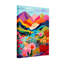 Tableau sur toile représentant un paysage de montagne coloré avec des fleurs et une rivière (lot de 1)-510608012
