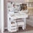 37" Middle Size Left Drawer Desktop Vanity Table + Cushioned Stool-1981542206