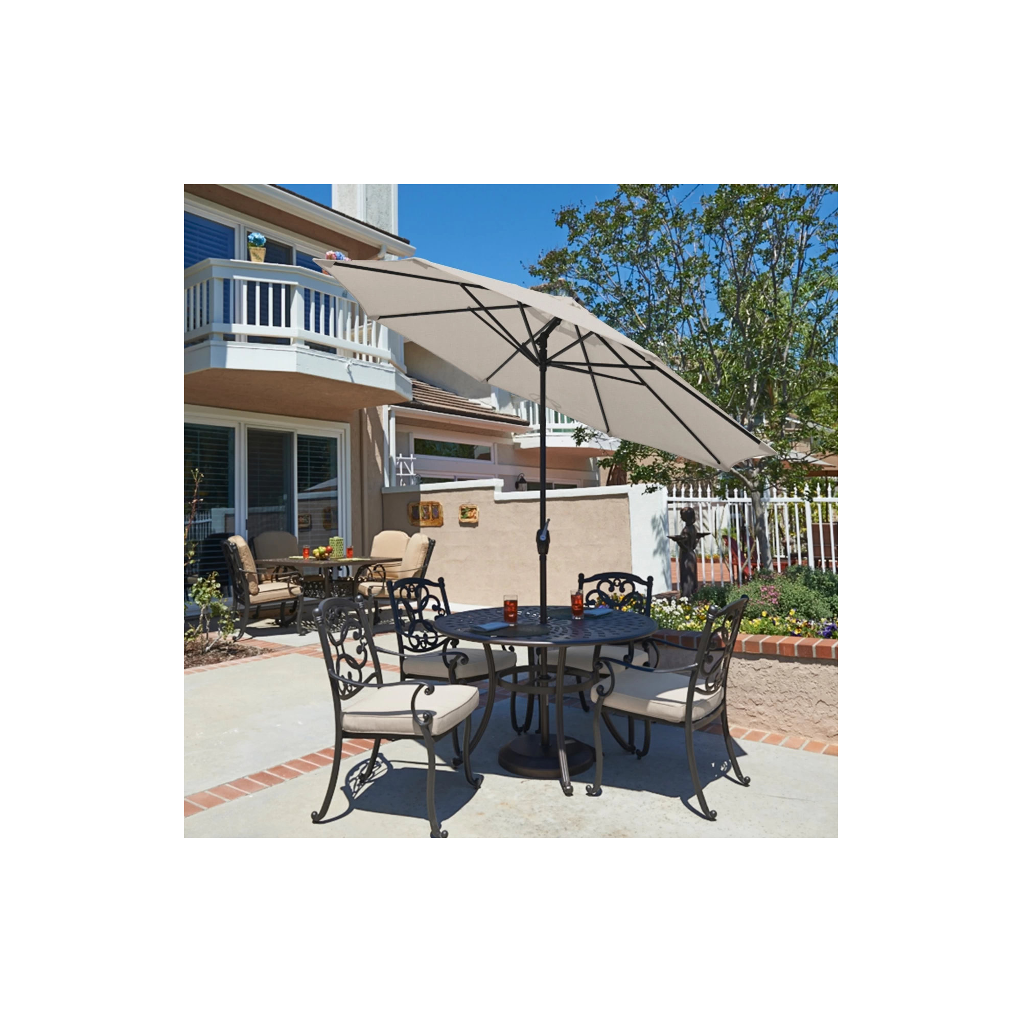Stevie 108'' Outdoor Umbrella, Woven Granite Performance