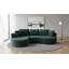 Canapé d'angle modulaire incurvé 2 pièces avec coussins, mobilier de salon minimaliste et ergonomique, assise moderne, aucun assemblage requis, canapé et méridienne, vert foncé