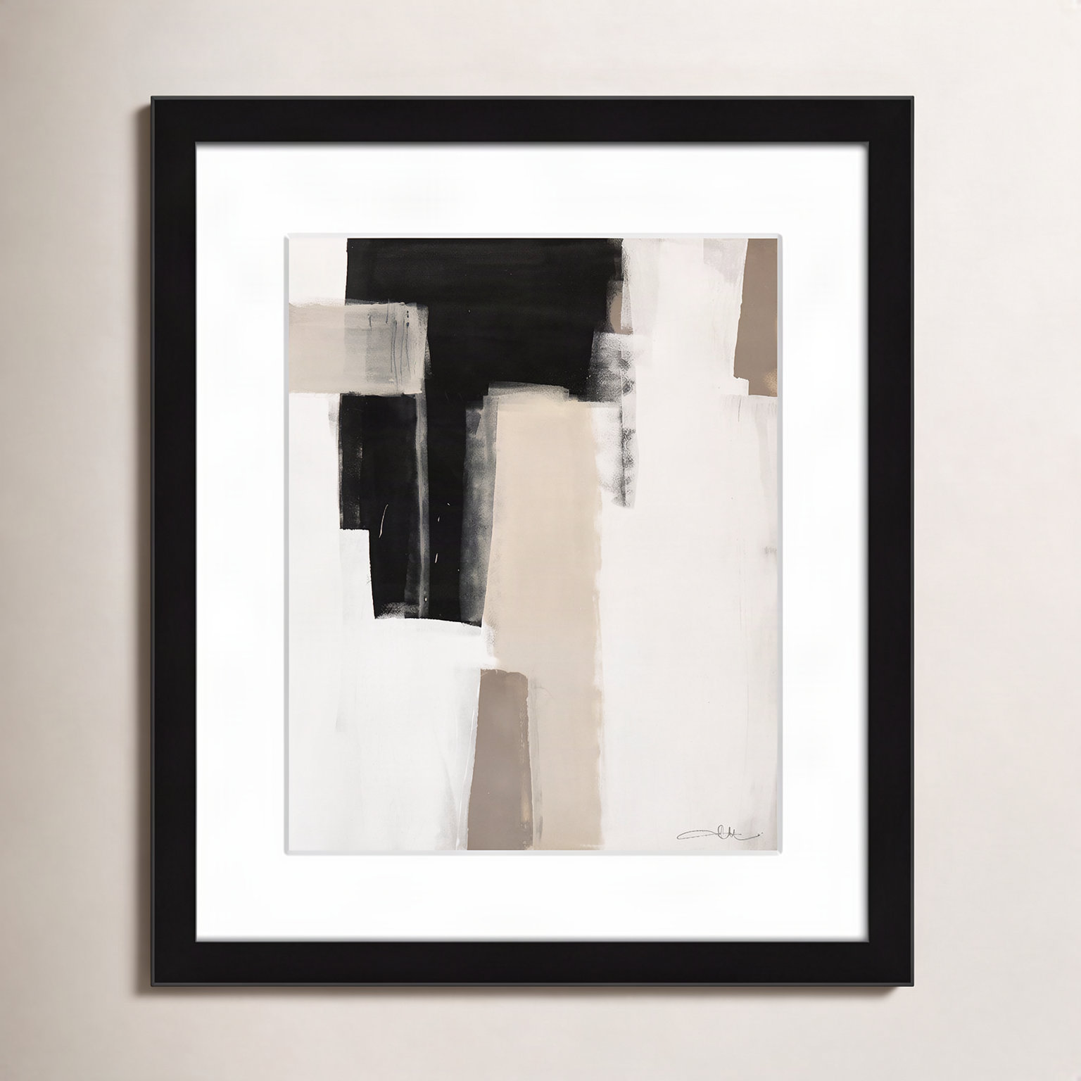 Earth Scapes I Print, 15" H x 13" W x 1.25" D, Black Matted Picture Framed