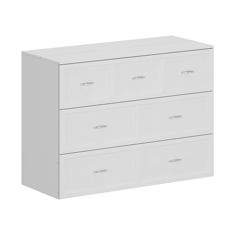 Lit escamotable pliable avec tiroirs et prise de courant - Armoire pleine grandeur, peu encombrante