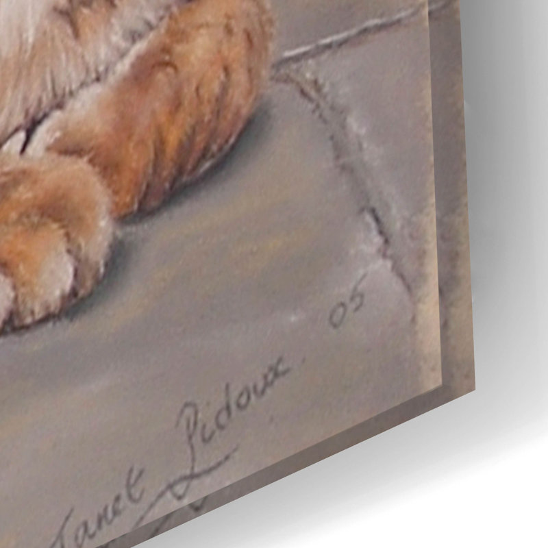 «Bengal Kitten» par Janet Pidoux, art mural en verre acrylique, L 24 po x H 16 po