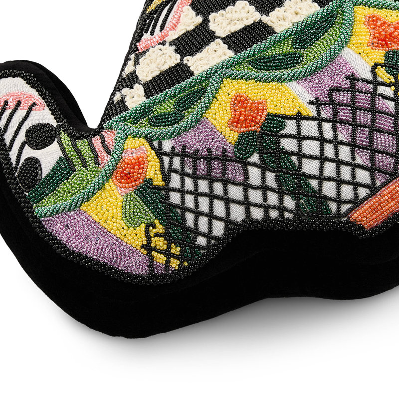 Teapot Shaped Embellished Throw Pillow