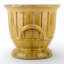 Mustard Ceramic Planter With Ribbed Design