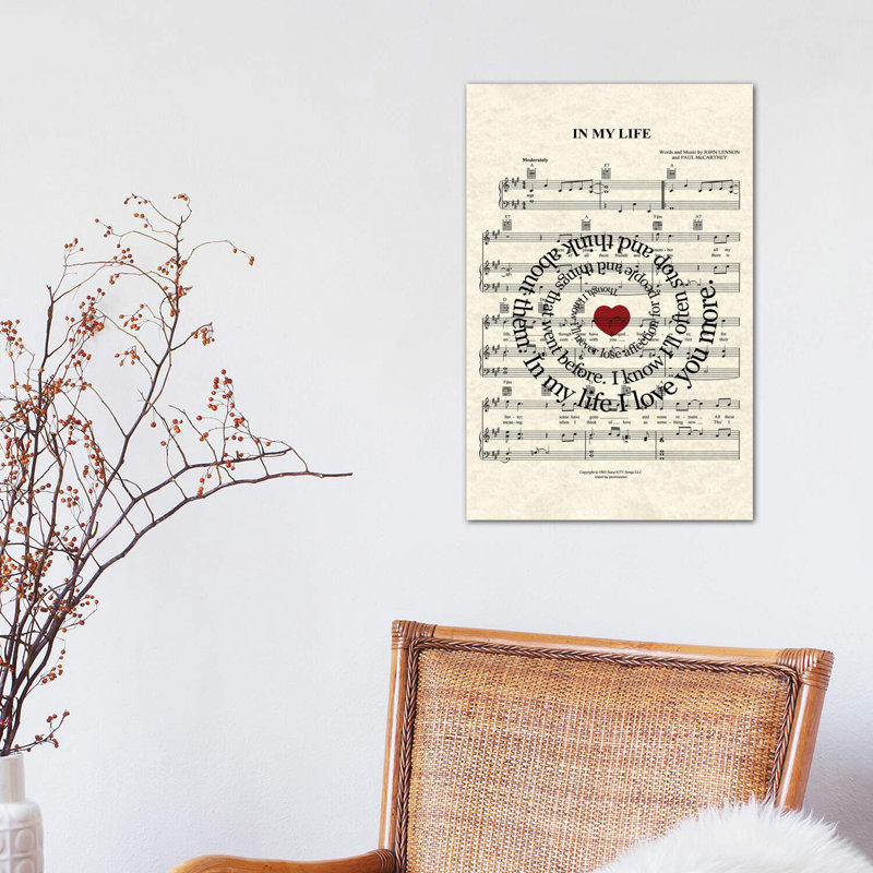 In My Life - Red Heart - Wrapped Canvas Print, 30.48 cm H x 45.72 cm W
