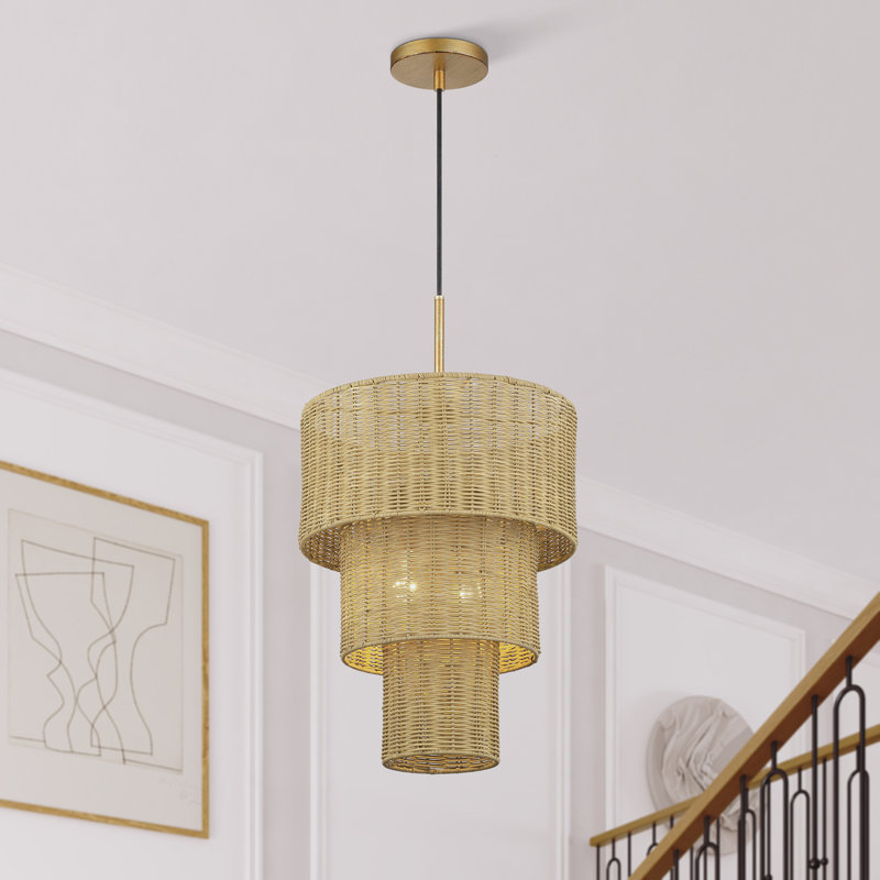 Weavington 2 Light Antique Gold Leaf Pendant