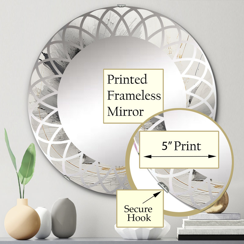 Wininger - Miroir mural moderne rond, 24 po x 24 po