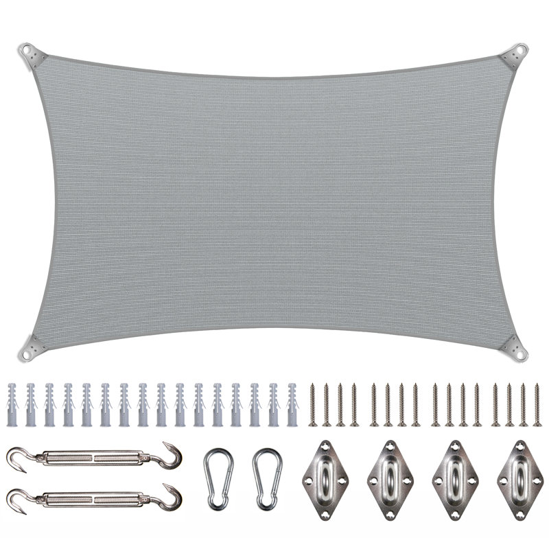 Voile d'ombrage rectangulaire renforcé, gris, 16 pi x 20 pi