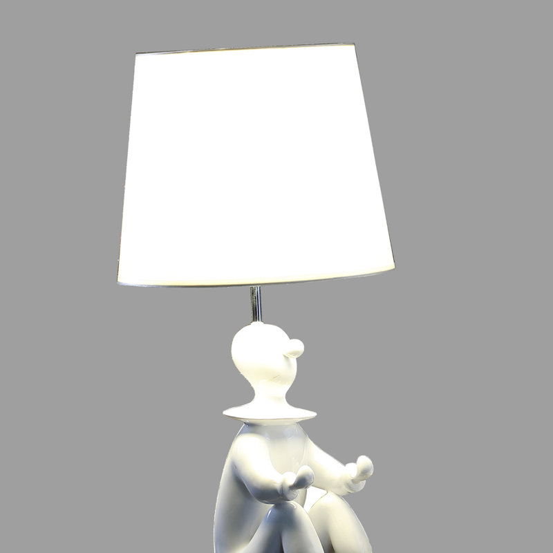 Lampe de table moderne 21,25 po en résine, Blanc