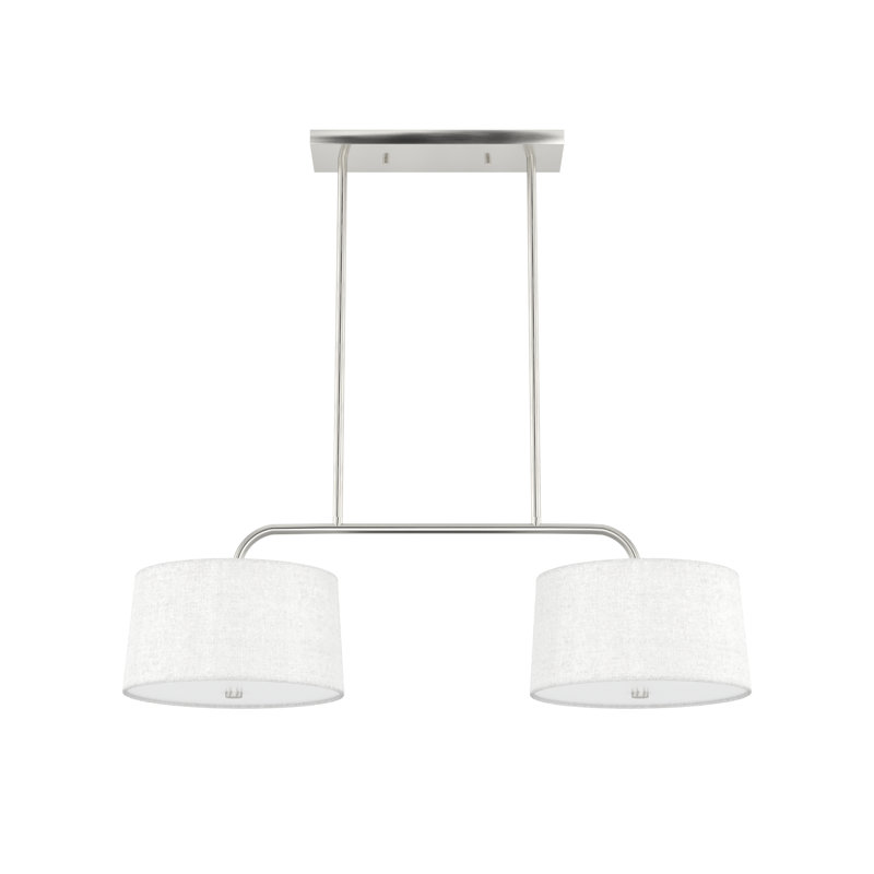 Cottage Hill 4 - Light Linear Shaded Drum Pendant, Brushed Nickel