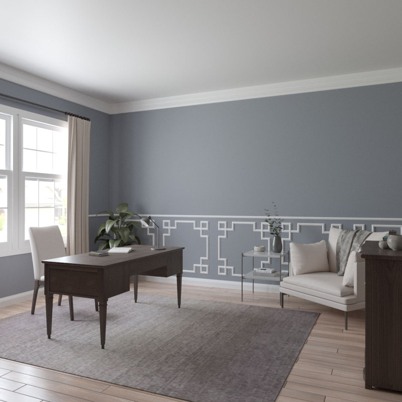 Primed White Polyurethane Wall Panel Moulding, 94.5 in