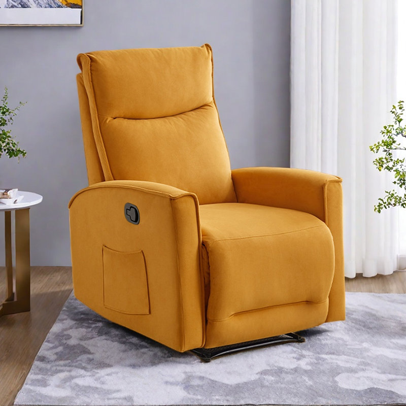 Fauteuil inclinable ergonomique avec pochette de rangement, Mélange de polyester orange