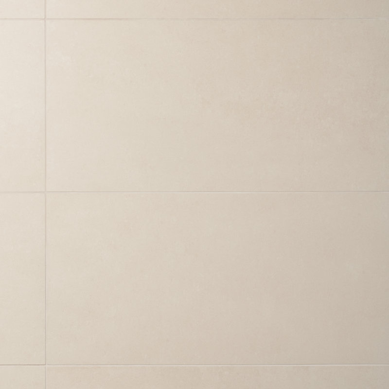 Carreau de porcelaine 12 po x 24 po Techno, Crème mat
