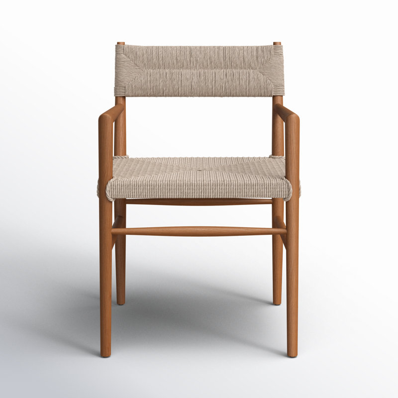 Lomas Outdoor Dining Armchair, Natural Teak/Light Brown