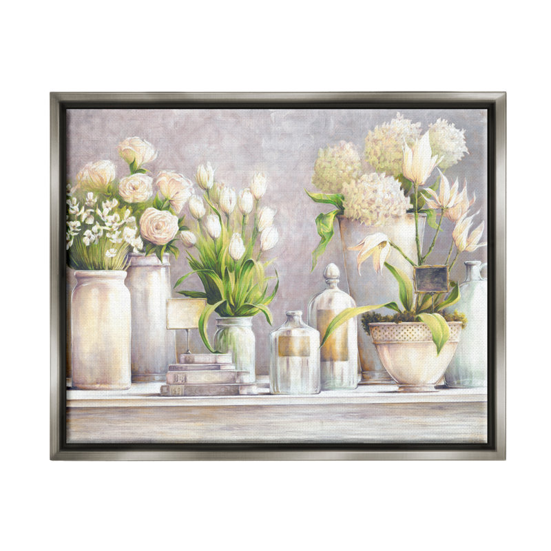 Variété de bouquets de fleurs variées, nature morte par White Ladder - peinture sur toile, H 17 po x l 21 po x P 1,7 po