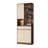 27.56" Lighted Corner Wine Cabinet, Modern Minimalist Sideboard with Glass Doors for Living Room