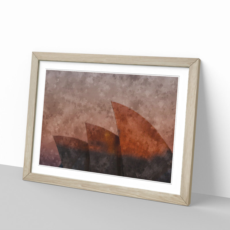 The Sydney Opera House - Picture Frame Painting Print, 45cm H x 63cm W x 2cm D, Oak Framed