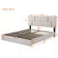 Ensemble de chambre à coucher 2 pièces, lit plateforme tapissier avec système de rangement hydraulique, repose-pieds avec rangement-473468739