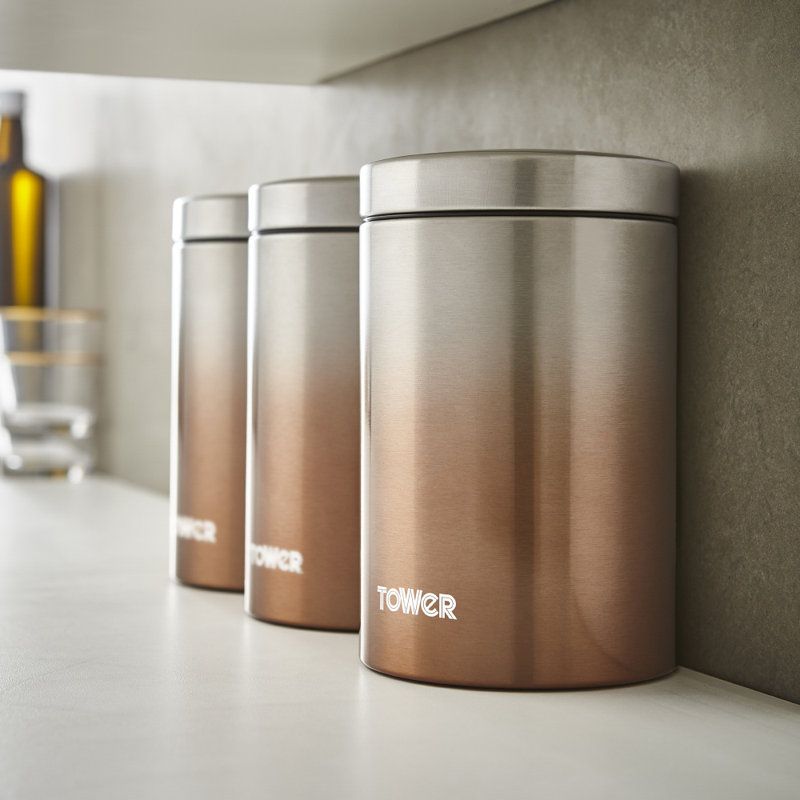 Infinity Metal Jar - Set of 3, Copper