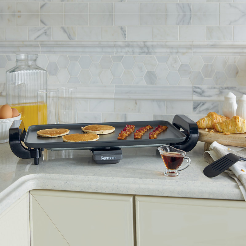 Kenmore Electric Griddle with Non Stick Coating and Removable Drip Tray, 10"x18"
