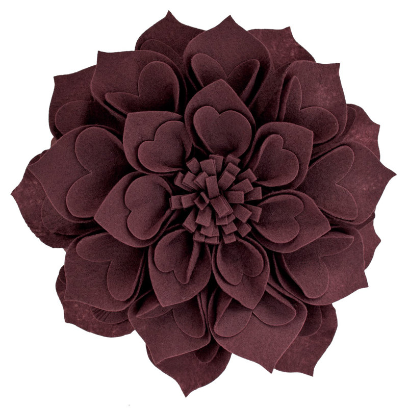 Housse de coussin Floral, 16 po x 16 po, Vin