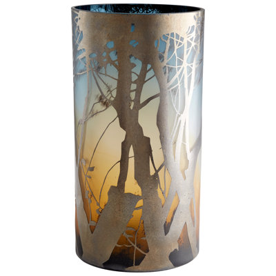 Vase de table en verre bleu/ambre Miombo