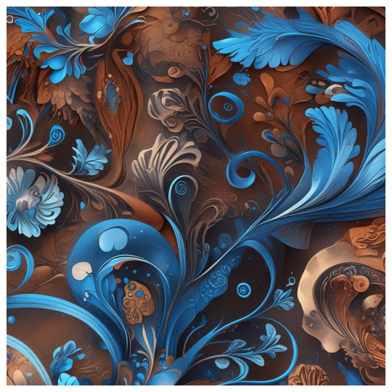 Couvertures florales bleues complexes, 60in W x 80in H