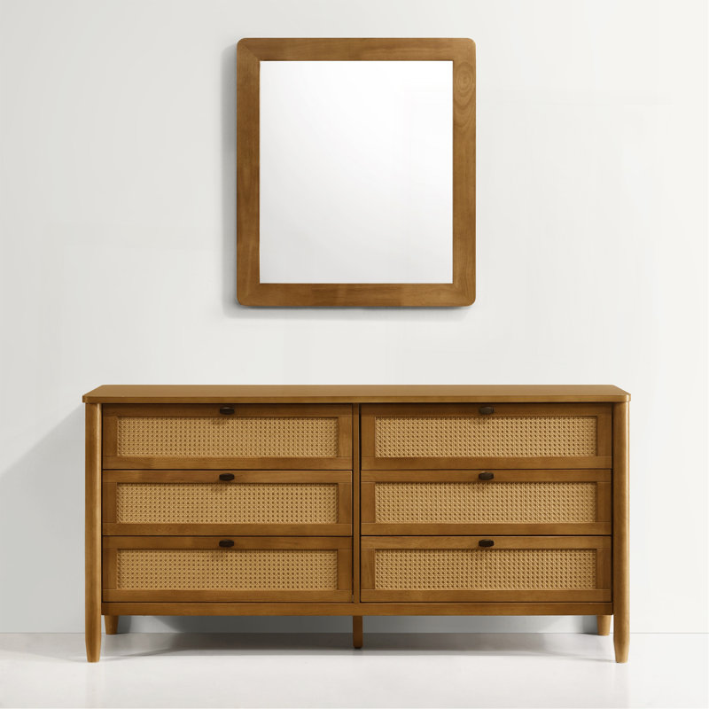 Commode 6 tiroirs avec miroir Vichy