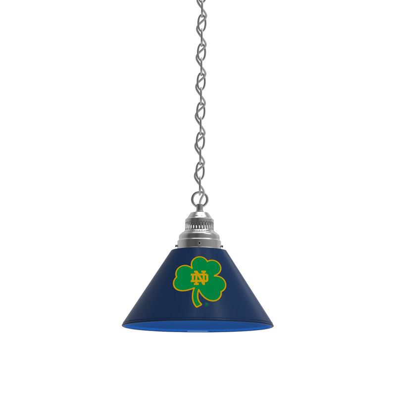 1 - Light Single Pendant, Chrome, Notre Dame Fighting Irish (Shamrock)