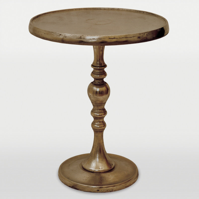 Stamper End Table, Raw Nickel