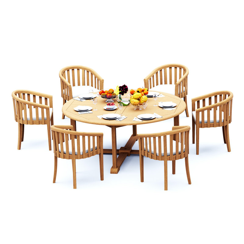 Lenong Outdoor - Piece Teak Dining Set, 6