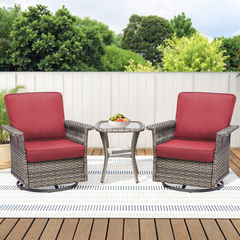 Chaise berçante d'extérieur pivotante