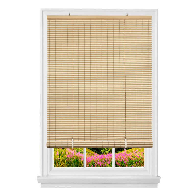 Semi Sheer Vinyl Roll-Up Shade, 72" W x 72" L, Desert/Almond