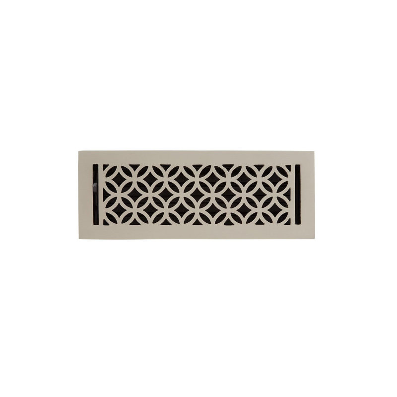 Pasteur Brass Floor Register, Brushed Nickel