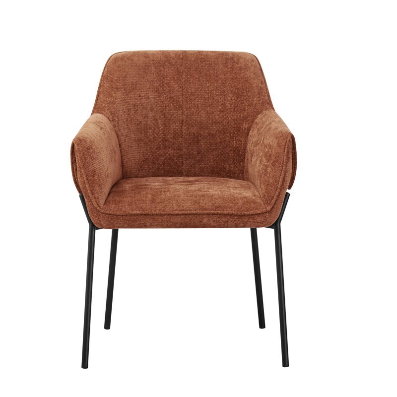 Milan Chenille Effect Dining Chair, Burnt Orange