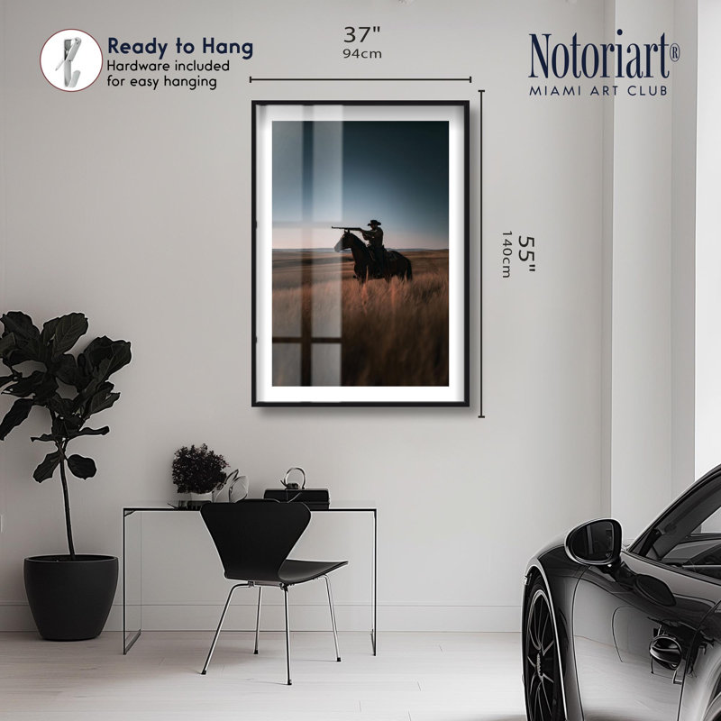 «Best Cowboy Shot Shadowbox Print Western» par Notoriart, H 55 po x l 37 po, Noir