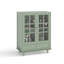 Armoire de minimalisme avec portes doubles en verre et tiroir, armoire de rangement moderne en bois pour le salon, le vestibule et le vestibule-358754129