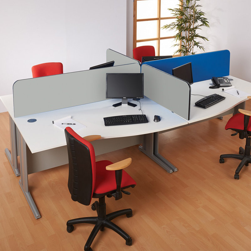 Desk Dividers, Light Grey, 40cm H x 80cm W x 3cm D