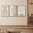 Mid Century Modern Boho Duotone Beige Abstract Shape Framed Canvas 3 Pieces Print Wall Art Neutral Decor-73227862-73227861