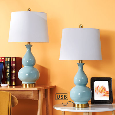 Ensemble de 2 lampes de table USB 26,5 po Conyer