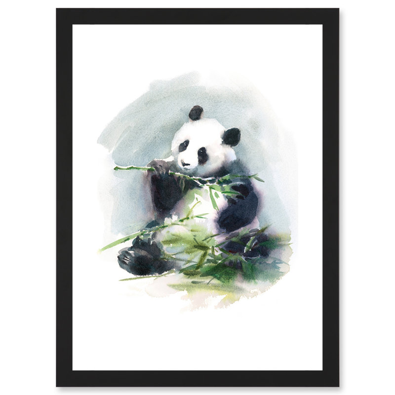 Panda Eating Bamboo - Single Picture Frame Painting