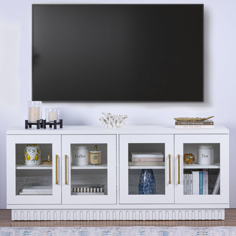 Armoire-buffet 60 po avec 4 portes 60 po, Blanc